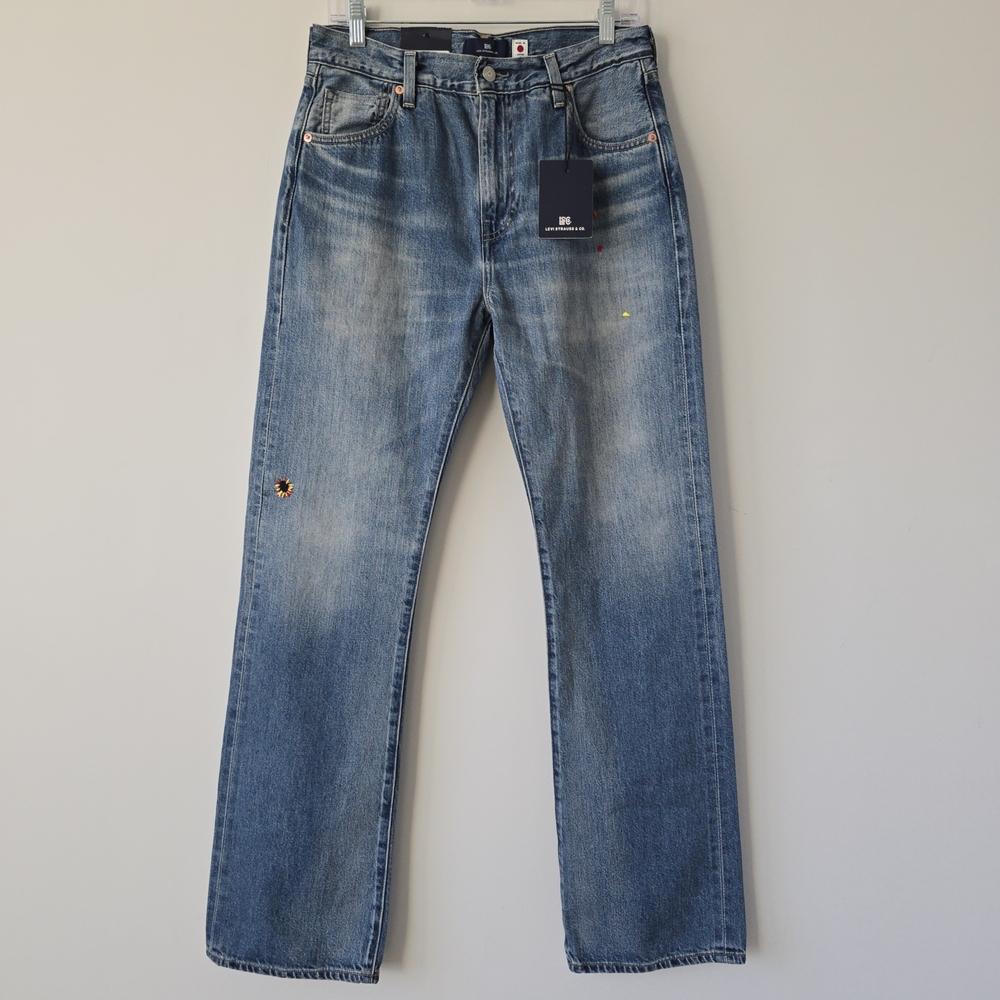 Levi's Japanese Selvedge The Plank Straight Jeans Women 29 Mid Wash